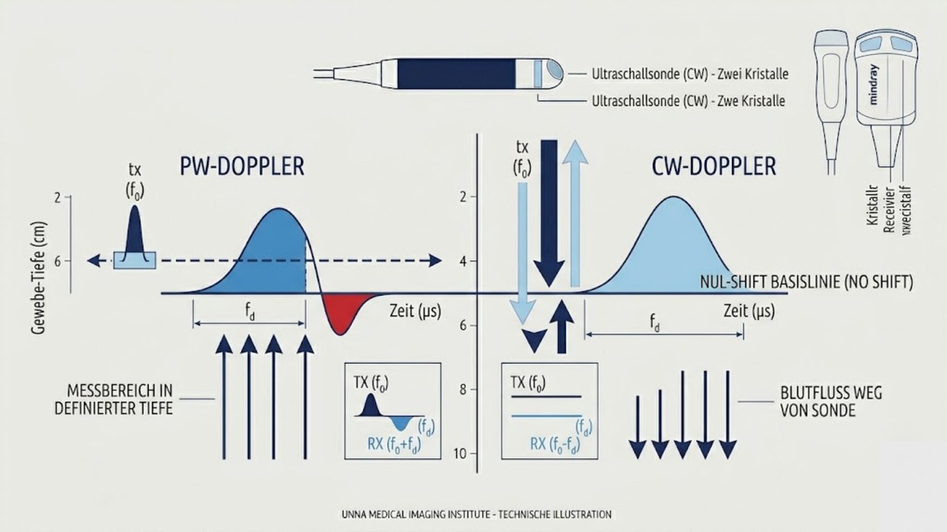 PW-Doppler vs CW-Doppler – Vergleich gepulster und kontinuierlicher Doppler