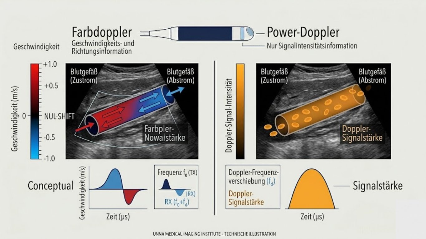 Farbdoppler vs Power-Doppler Ultraschall Vergleich